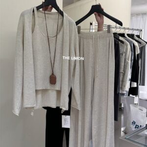 極簡慵懶舒適針織三件套