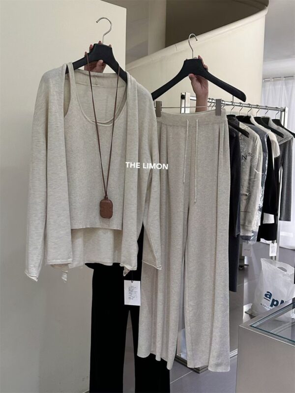 極簡慵懶舒適針織三件套