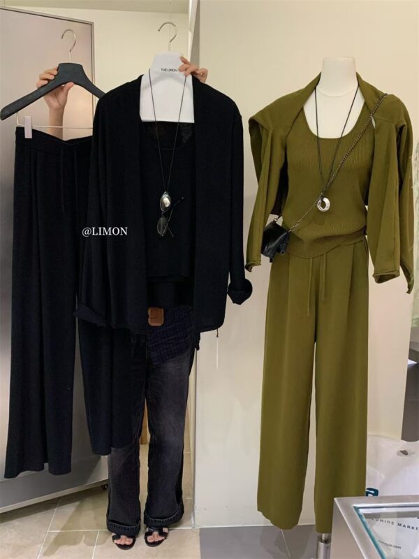 極簡慵懶舒適針織三件套