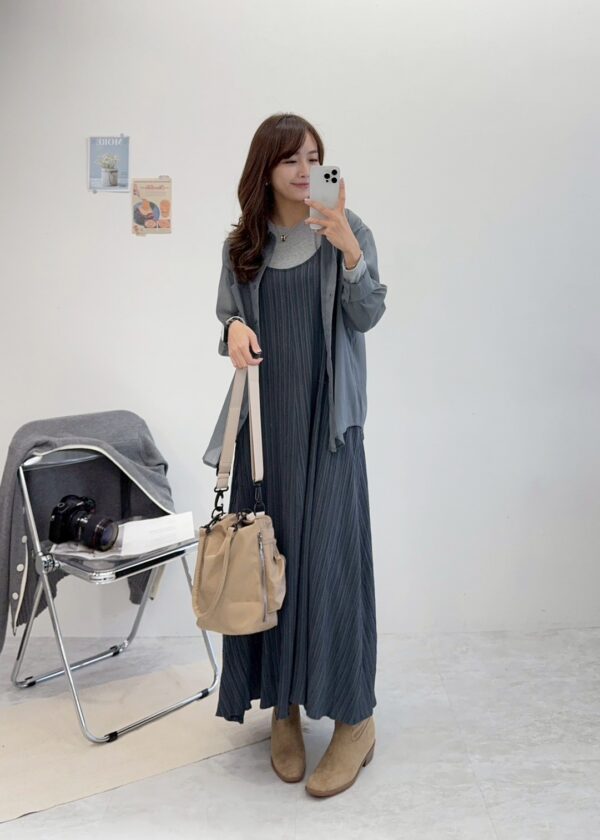 三宅文青百褶兩件套