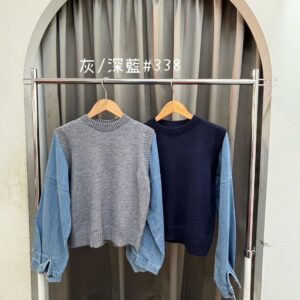 假兩件拼接上衣