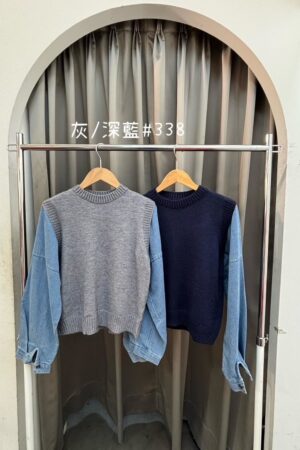 假兩件拼接上衣