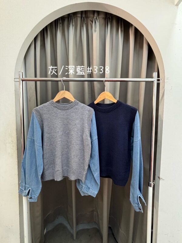 假兩件拼接上衣