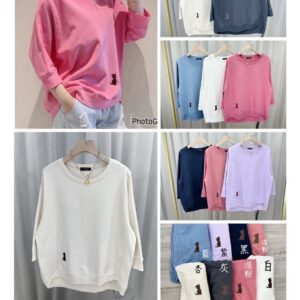 水波紋七分袖竹節T