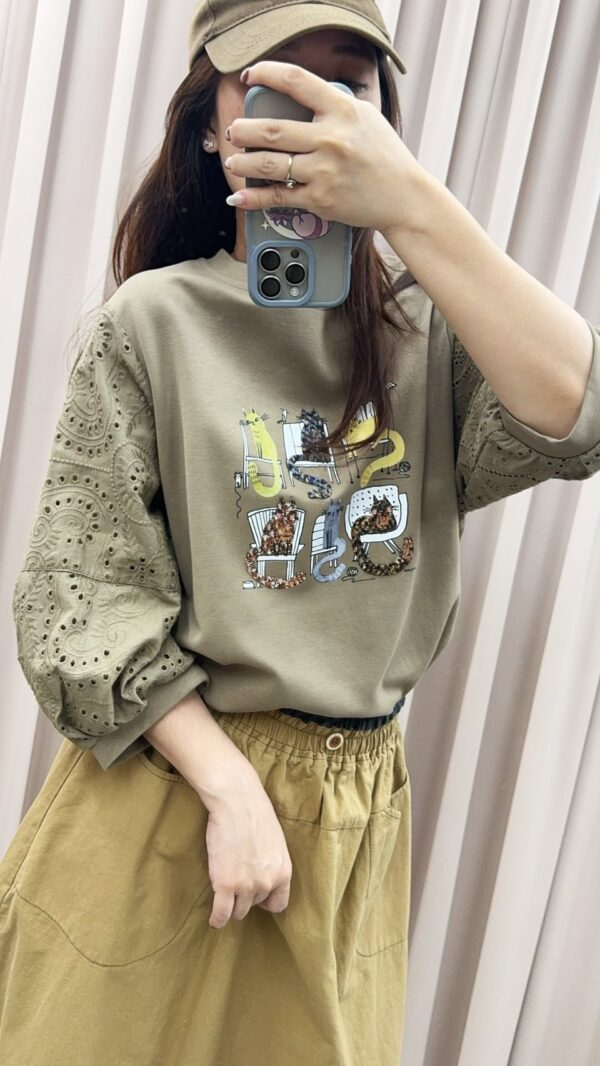 蕾絲袖 貓咪時裝