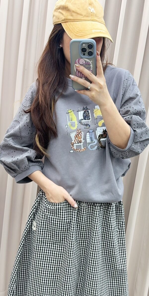 蕾絲袖 貓咪時裝