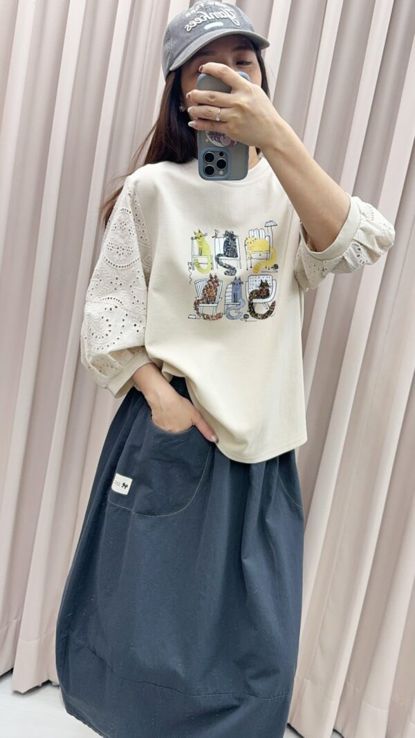 蕾絲袖 貓咪時裝