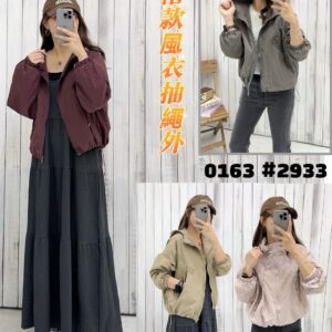 連帽款風衣抽繩外